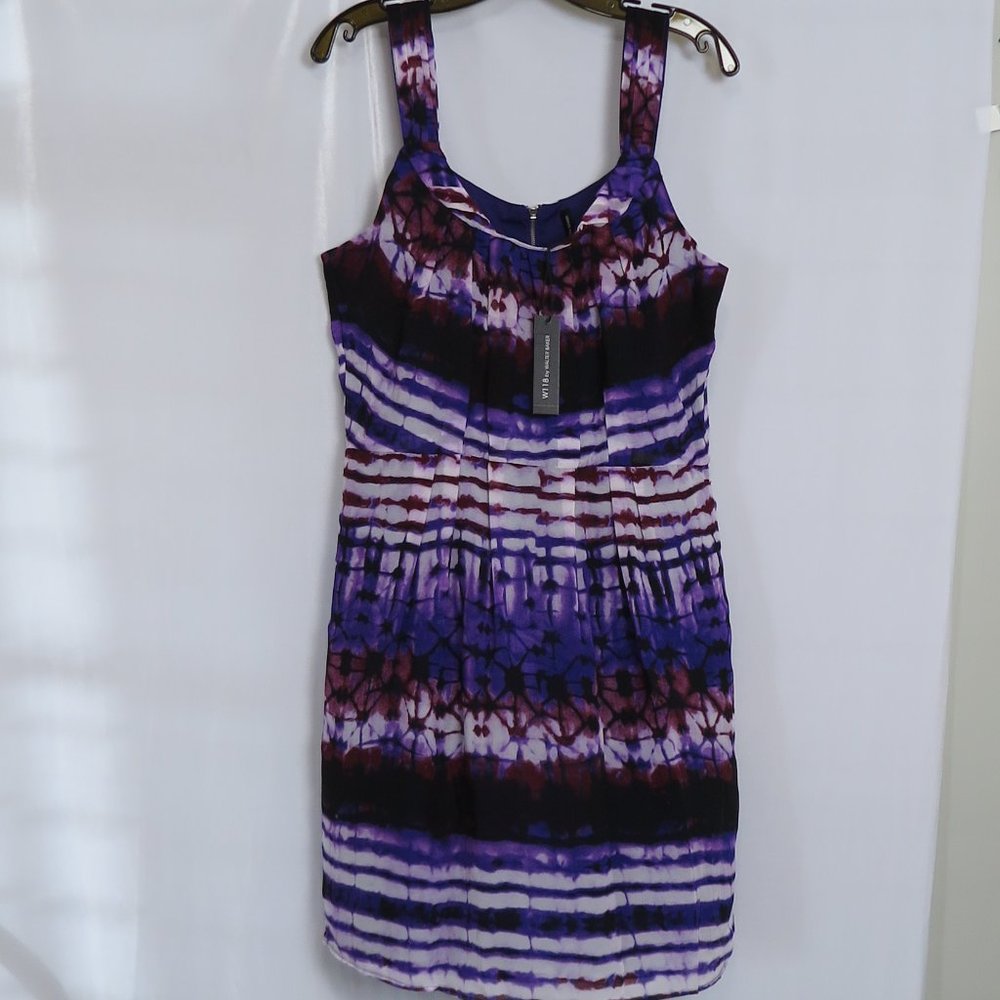 NWT W118 by Walter Baker Purple Desert Island Natalie Dress Size L MSRP $158